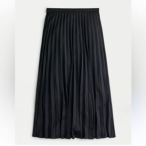 J. Crew Black Pleated Midi Skirt